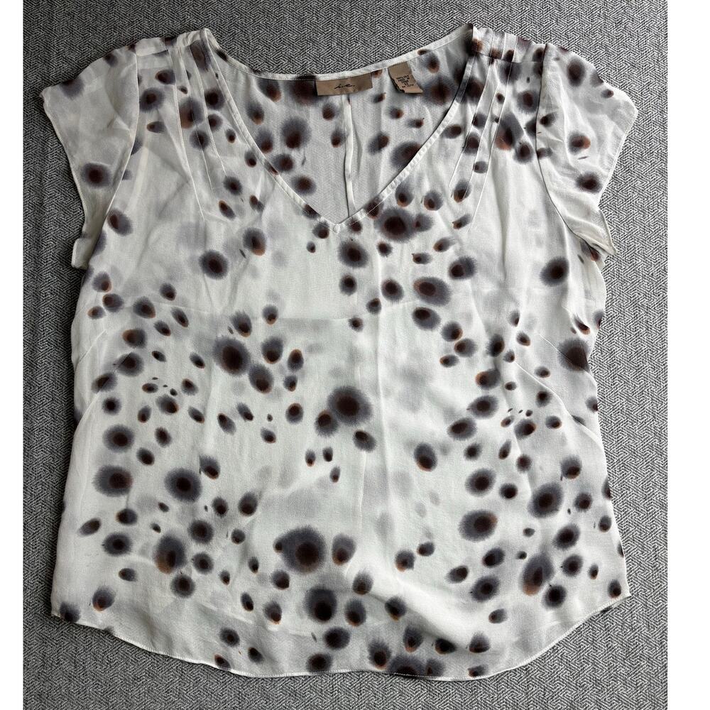 I.E. Size 12 100% Silk Shirt Animal Leopard Print Y2K Retro 90's Style